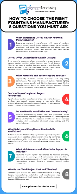 How to Choose the Right Fountains Manufacturer 8 Questions You Must Ask