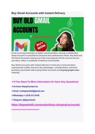 Highest 01 _ 44 secure to Buy Verified Gmail Accounts in USA