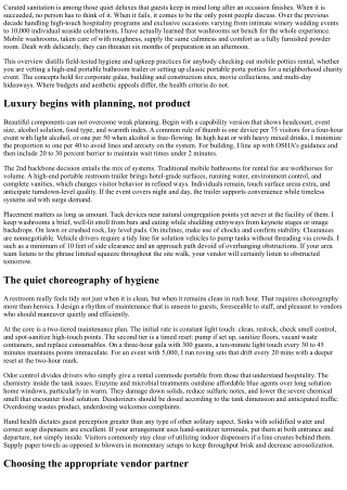 Portable Washrooms to Rental Fee: Health and Upkeep Finest Practices