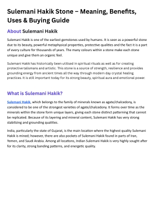 Sulemani Hakik Stone – Meaning, Benefits, Uses & Buying Guide