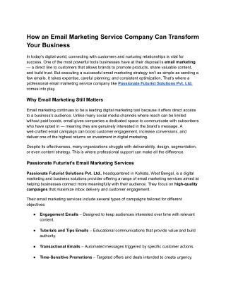 How an Email Marketing Service Company Can Transform Your Business (1)