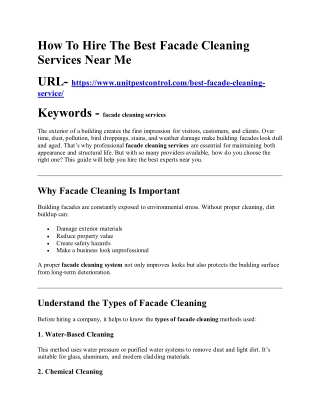 How To Hire The Best Facade Cleaning Services Near Me