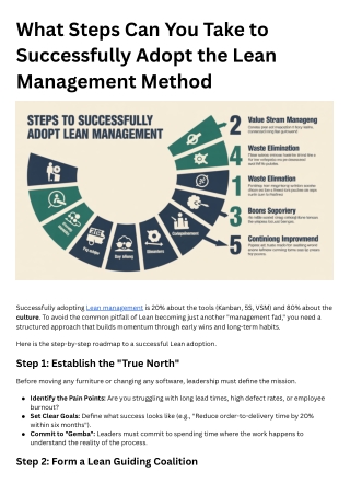 What Steps Can You Take to Successfully Adopt the Lean Management Method