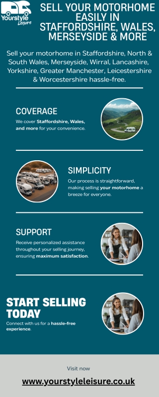 Sell your motorhome easily in Staffordshire, Wales, Merseyside & more
