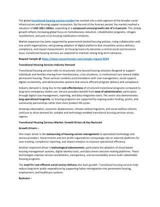 Transitional Housing Services Market Size, Growth & Statistics Report 2026-2035