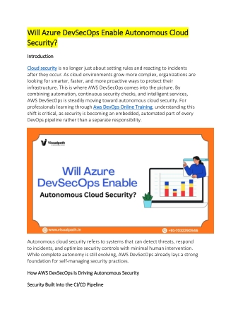 Azure DevOps Online Training - DevSecOps Online Training