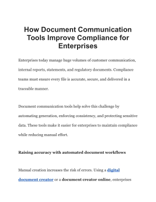 How Document Communication Tools Improve Compliance for Enterprises