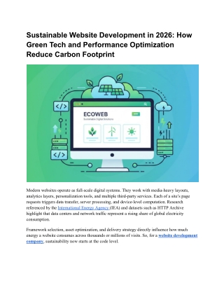Sustainable Website Development 2026: Cut Carbon Footprint by 70%