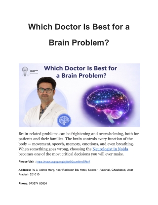 Which Doctor Is Best for a Brain Problem?