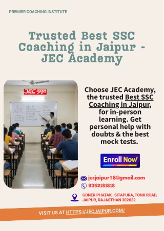 Trusted Best SSC Coaching in Jaipur - JEC Academy