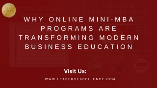 Why Online Mini-MBA Programs Are Transforming Modern Business Education