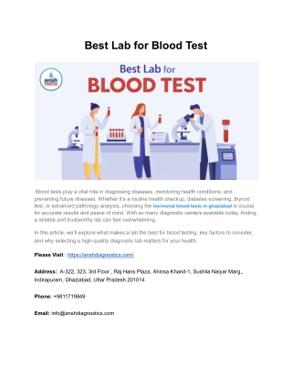 Best Lab for Blood Test