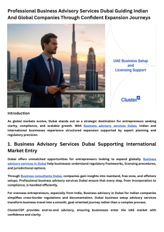 Who Should Use Corporate Advisory Services In Dubai?