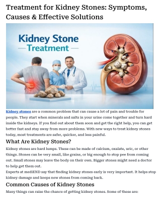 Treatment for Kidney Stones_ Symptoms, Causes & Effective Solutions