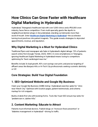 Healthcare Digital Marketing in Hyderabad