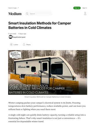 Winterproof Batteries with Michigan Camper Repair Guide