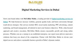 Digital Marketing Services in Dubai - McCollins Media