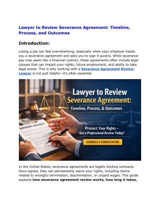 Lawyer to Review Severance Agreement_ Timeline, Process, and Outcomes