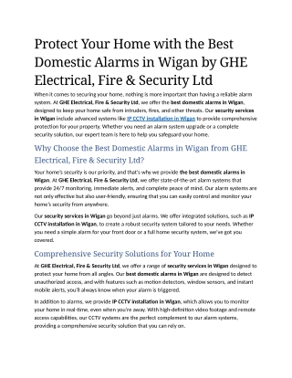 8- Protect Your Home with the Best Domestic Alarms in Wigan by GHE Electrical, Fire & Security Ltd