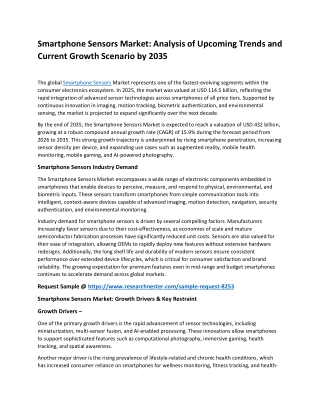 Smartphone Sensors Market Size | Showing Impressive Growth by 2035