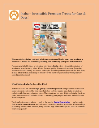 Inaba – Irresistible Premium Treats for Cats & Dogs!