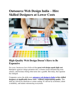 Outsource Web Design India