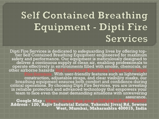 Self Contained Breathing Apparatus Scba - Dipti Fire Services