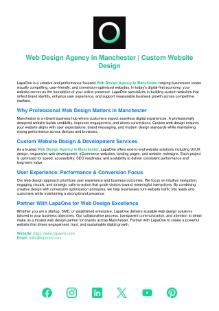 Web Design Agency in Manchester | Custom Website Design
