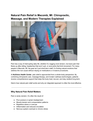 Natural Pain Relief in Macomb, MI_ Chiropractic, Massage, and Modern Therapies Explained