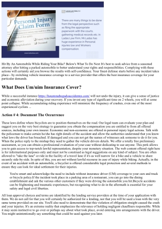 Struck By An Automobile While Riding Your Bike? Below's What To Do Following