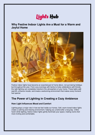 Why Festive Indoor Lights Are a Must for a Warm and Joyful Home