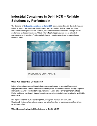 Industrial Containers in Delhi NCR