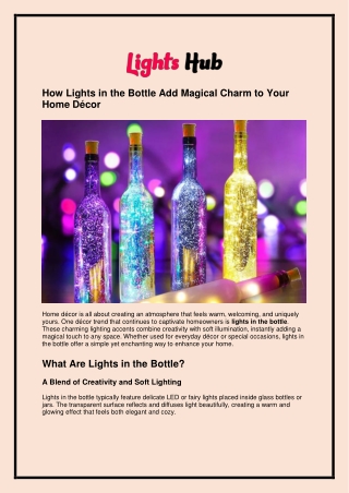 How Lights in the Bottle Add Magical Charm to Your Home Décor
