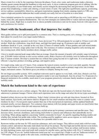 Just How to Select Portable Restrooms to Lease for Music Festivals