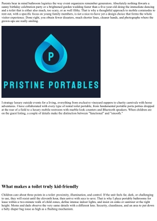 Portable Bathrooms to Lease: Kid-Friendly Solutions