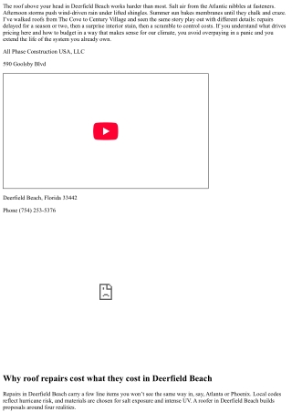 Roof Repair in Deerfield Beach: Cost Factors and Budgeting Tips