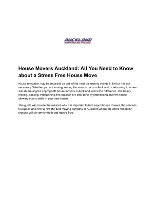 House Movers Auckland