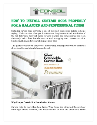 How to Install Curtain Rods Properly for a Balanced and Professional Finish