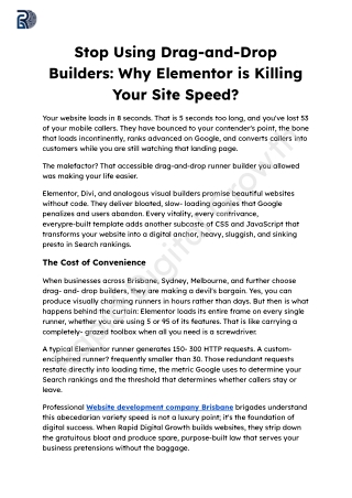Stop Using Drag-and-Drop Builders_ Why Elementor is Killing Your Site Speed_