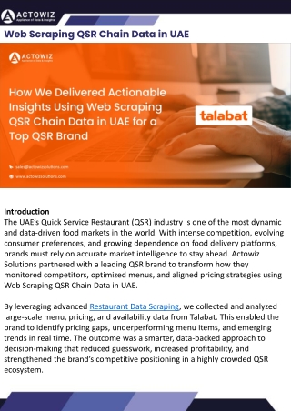 Web Scraping QSR Chain Data in UAE