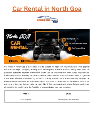 Car Rental in North Goa