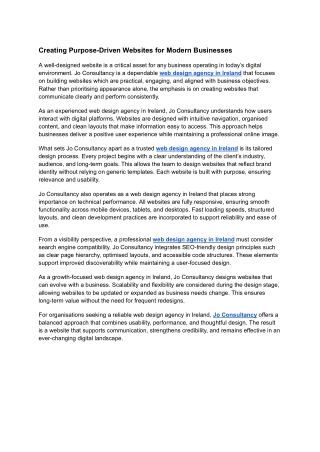 Creating Purpose-Driven Websites for Modern Businesses