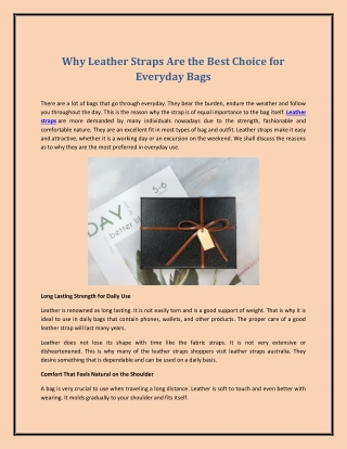Why Leather Straps Are the Best Choice for Everyday Bags