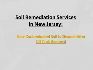 Soil Remediation Services in New Jersey How Contaminated Soil Is Cleaned After Oil Tank Removal