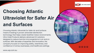 Choosing Atlantic Ultraviolet for Safer Air and Surfaces
