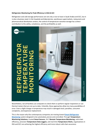 Refrigerator Monitoring for Peak Efficiency in KSA & GCC