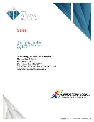 TTI Success Insights Sales