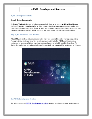 AI/ML Development Services