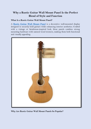 Why a Rustic Guitar Wall Mount Panel Is the Perfect Blend of Style and Function