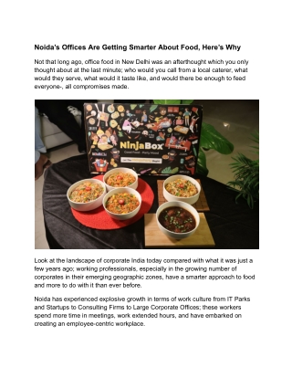 Noida’s Offices Are Getting Smarter About Food, Here’s Why